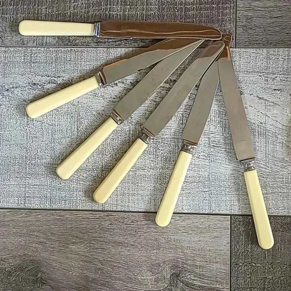 Vintage  McGlashan Clarke Co. 6 Piece Knife Set Bakelite handle Stainless Steel - Picture 5 of 7